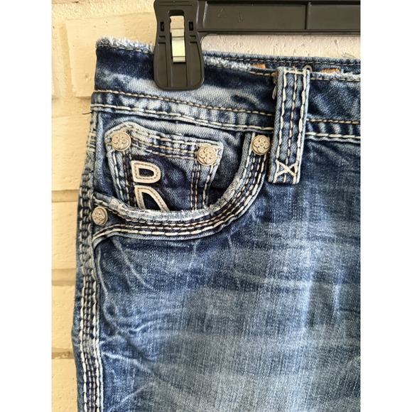 Rock Revival Ginett Boot Cut Denim Jeans Embellished Pockets Women's 28 - Picture 3 of 10